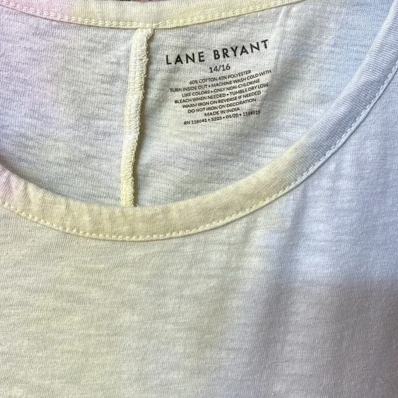 LANE BRYANT UGC Womens Sz 14/16Tee Always On Vacation Tropical Watercolor shirt - Picture 5 of 9